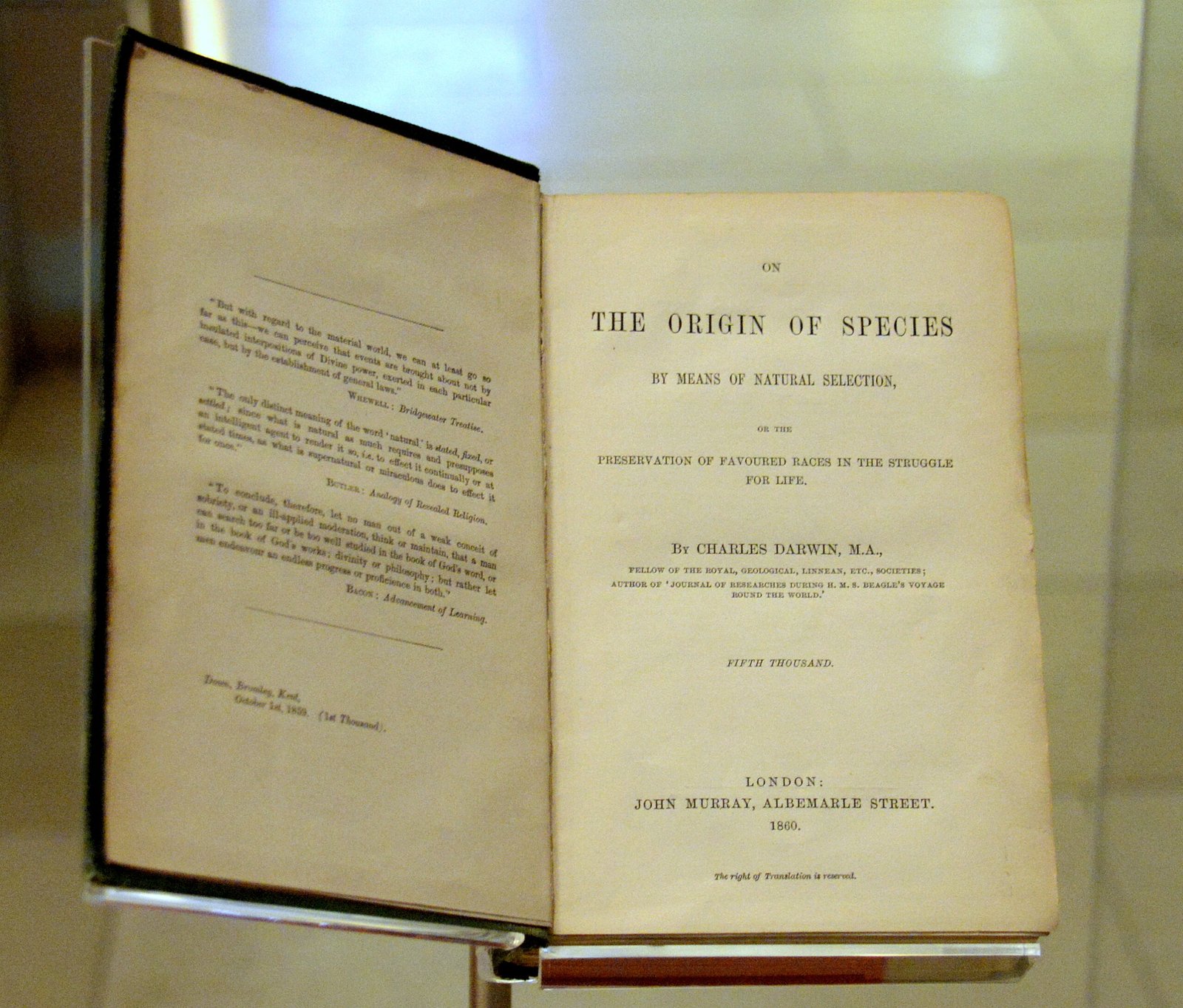 On the Origin of Species – Charles Darwin (1859)