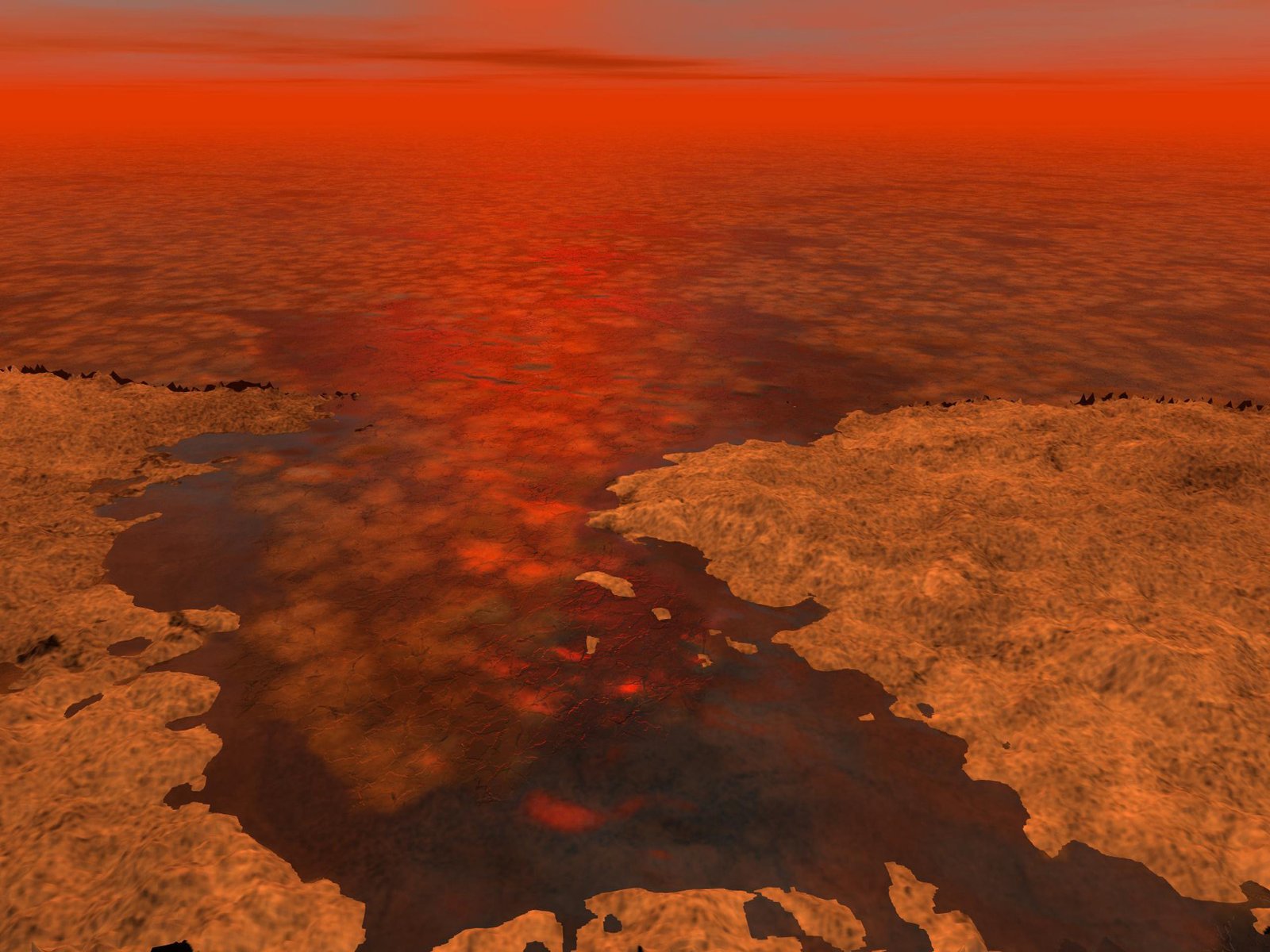 Titan’s Methane Lakes – A Freezing, Toxic Swamp (image credits: wikimedia)