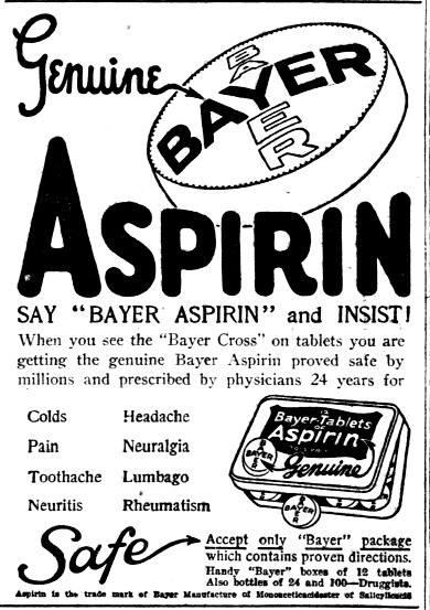 Aspirin (image credits: wikimedia)