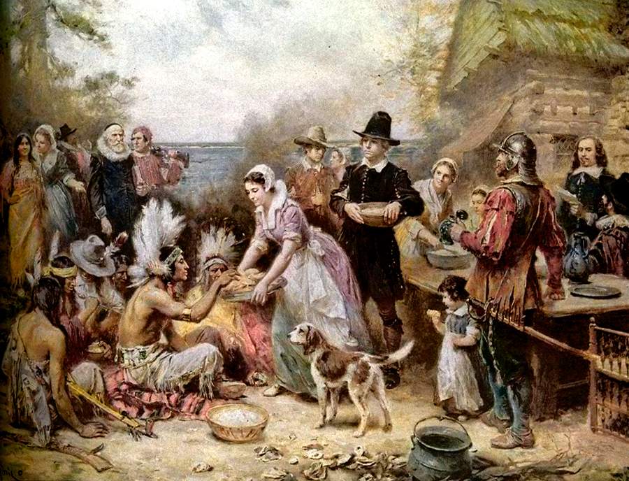 The First Thanksgiving Was a Peaceful Celebration (image credits: wikimedia)