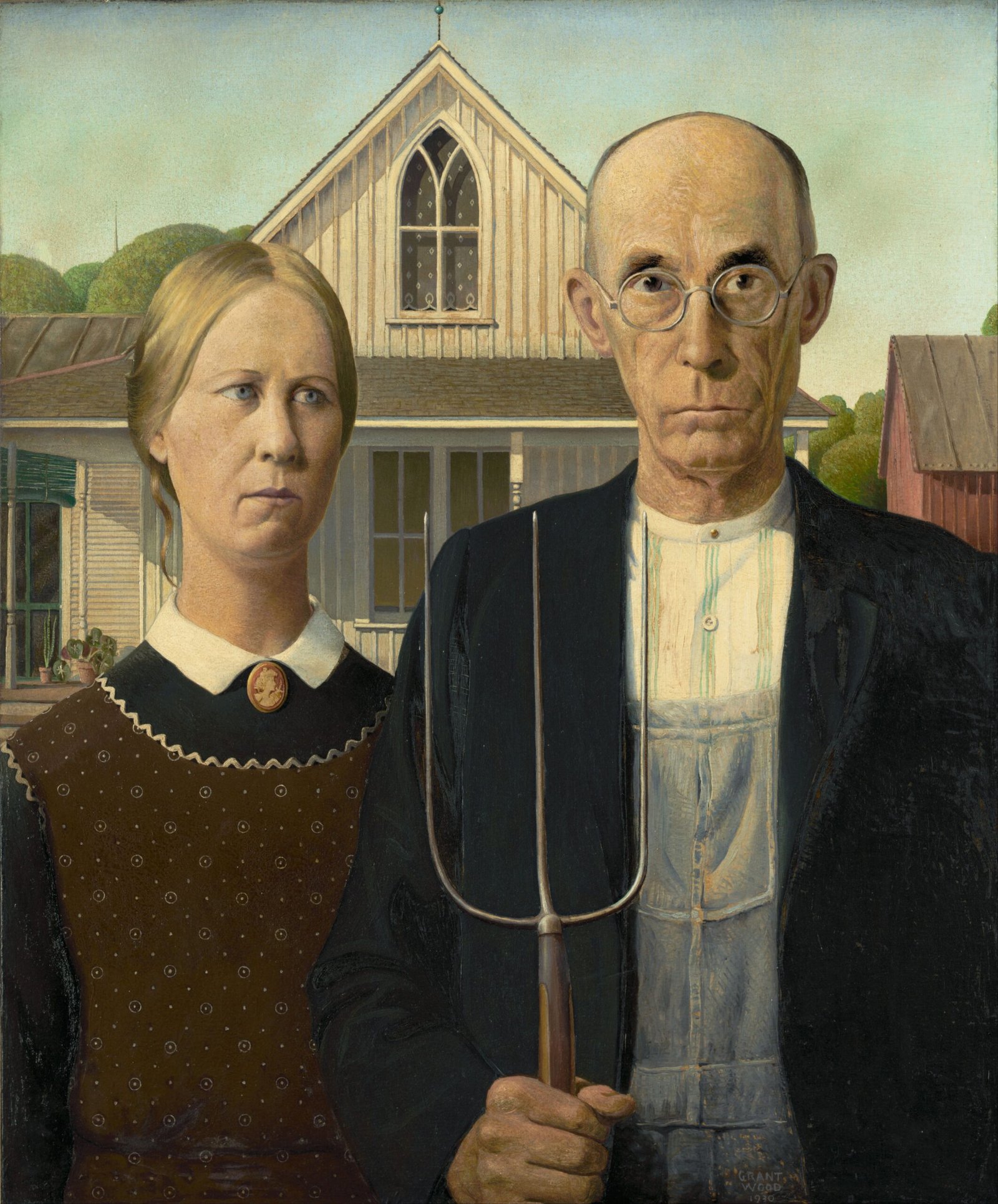 10. American Gothic – Grant Wood (1930) (image credits: wikimedia)