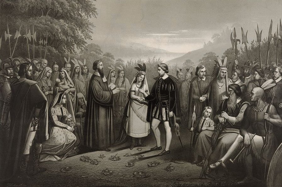 Pocahontas & John Rolfe (image credits: wikimedia)