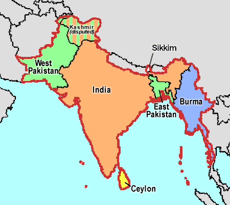 The 1947 Partition Map of India (image credits: wikimedia)