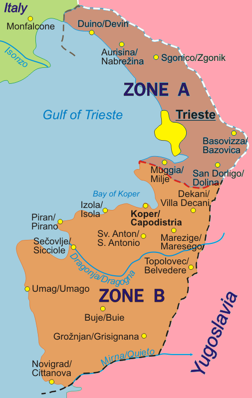 The Free Territory of Trieste (image credits: wikimedia)