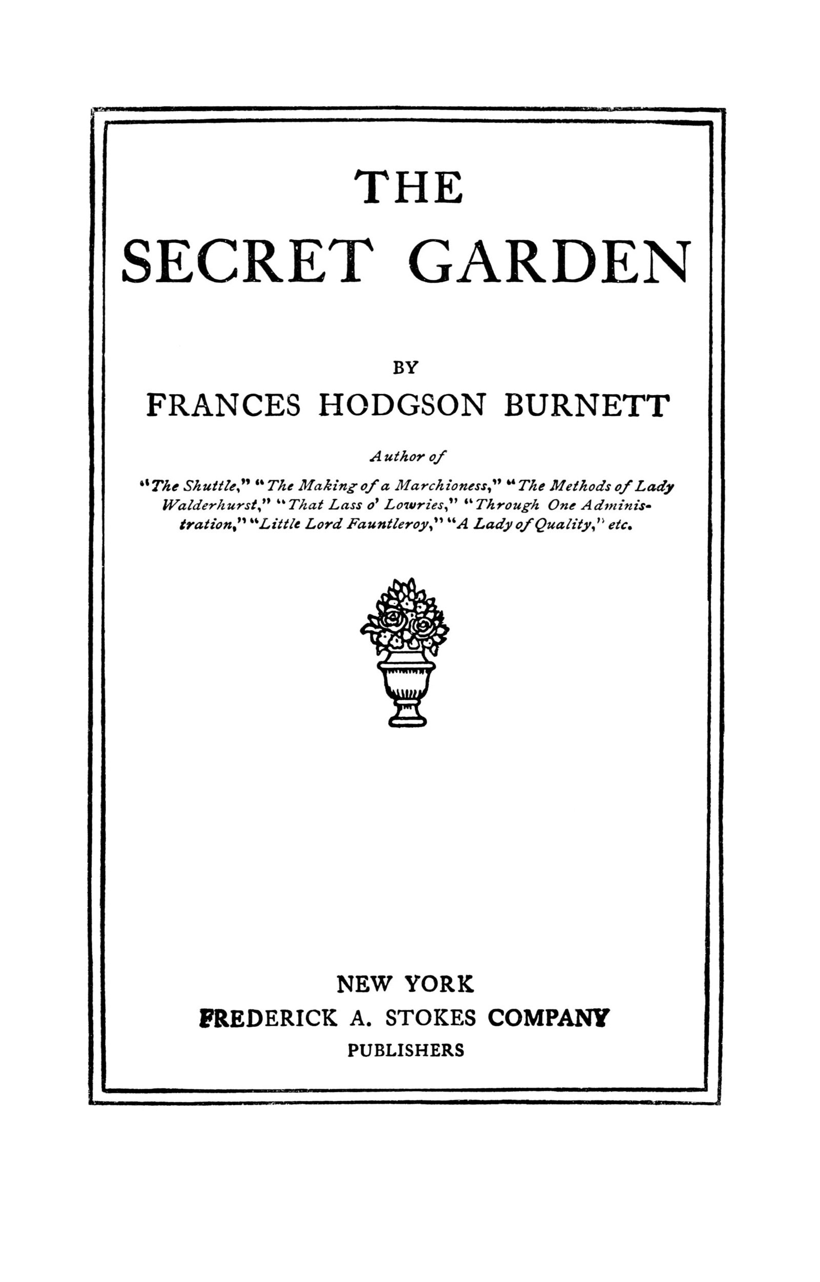 5. The Secret Garden by Frances Hodgson Burnett (image credits: wikimedia)