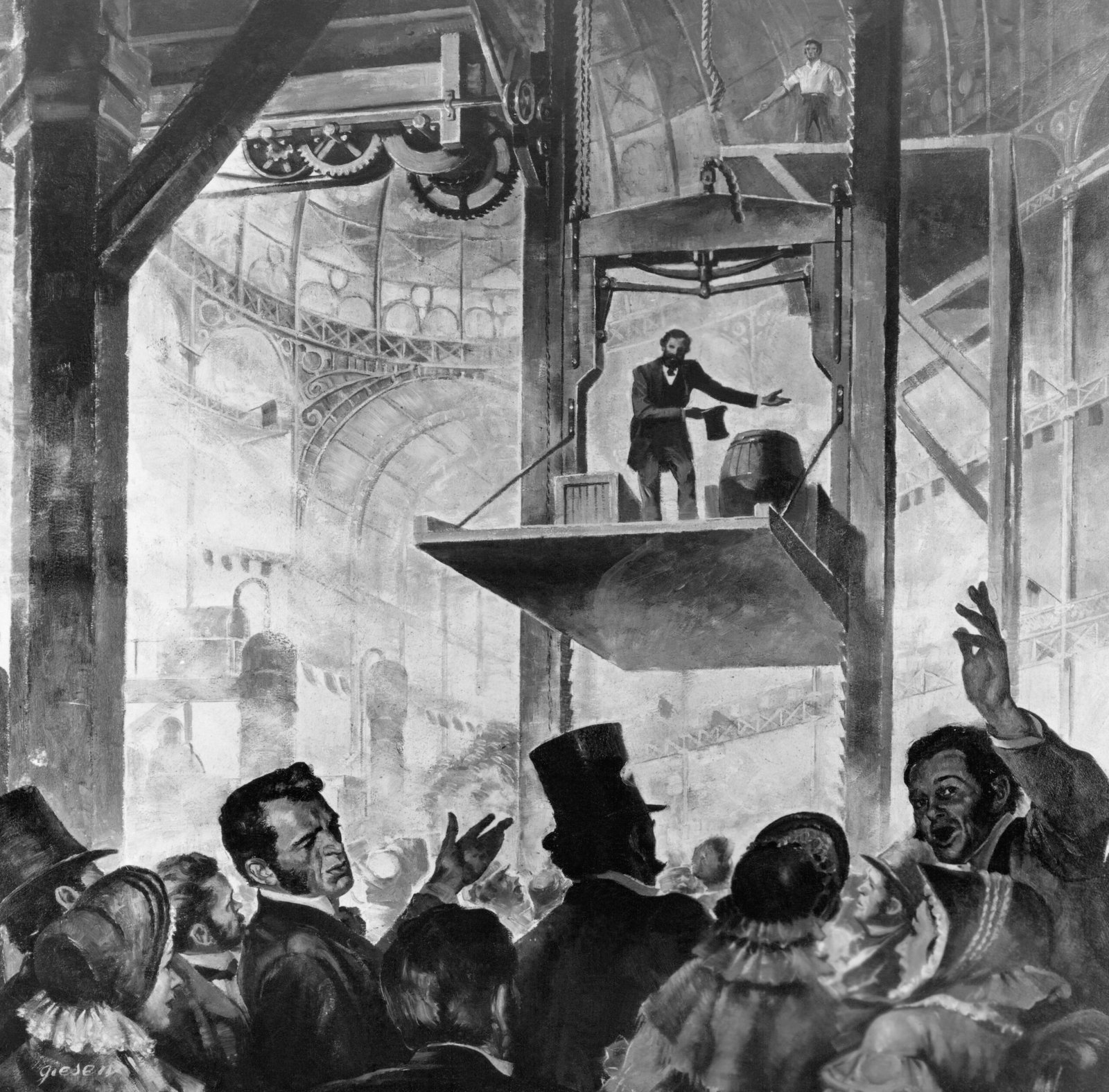 Elisha Otis and the Safety Brake (image credits: wikimedia)