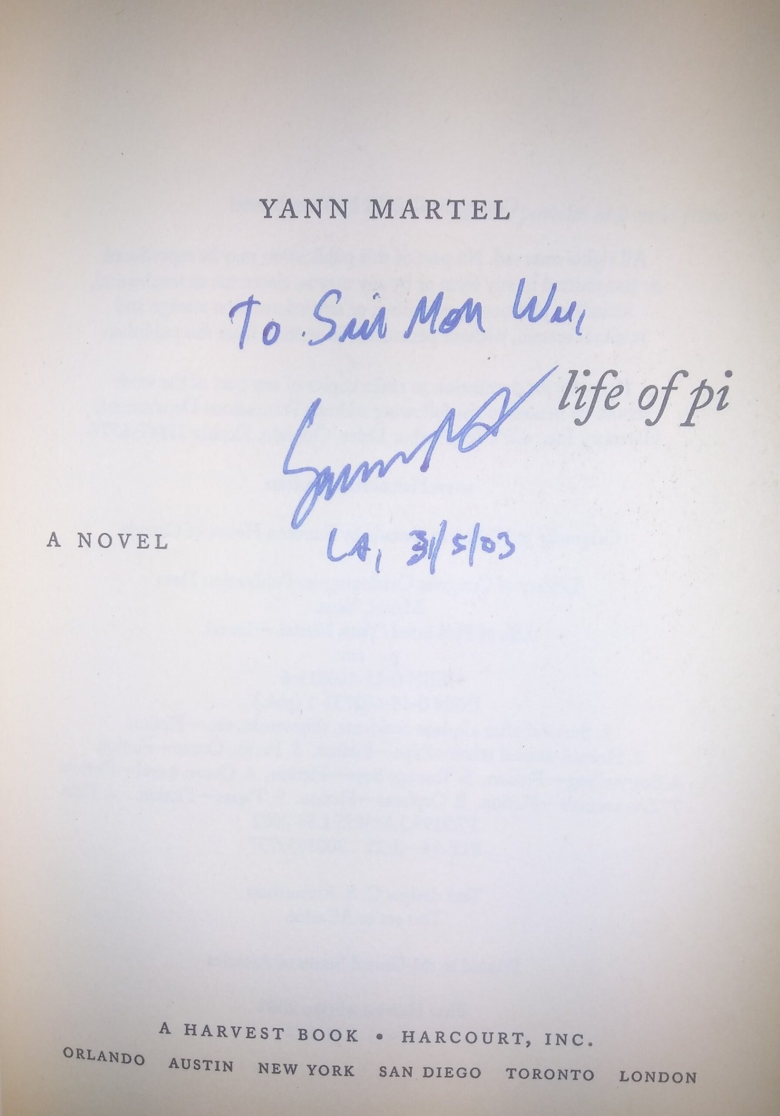 Life of Pi – Yann Martel (2001) (image credits: wikimedia)