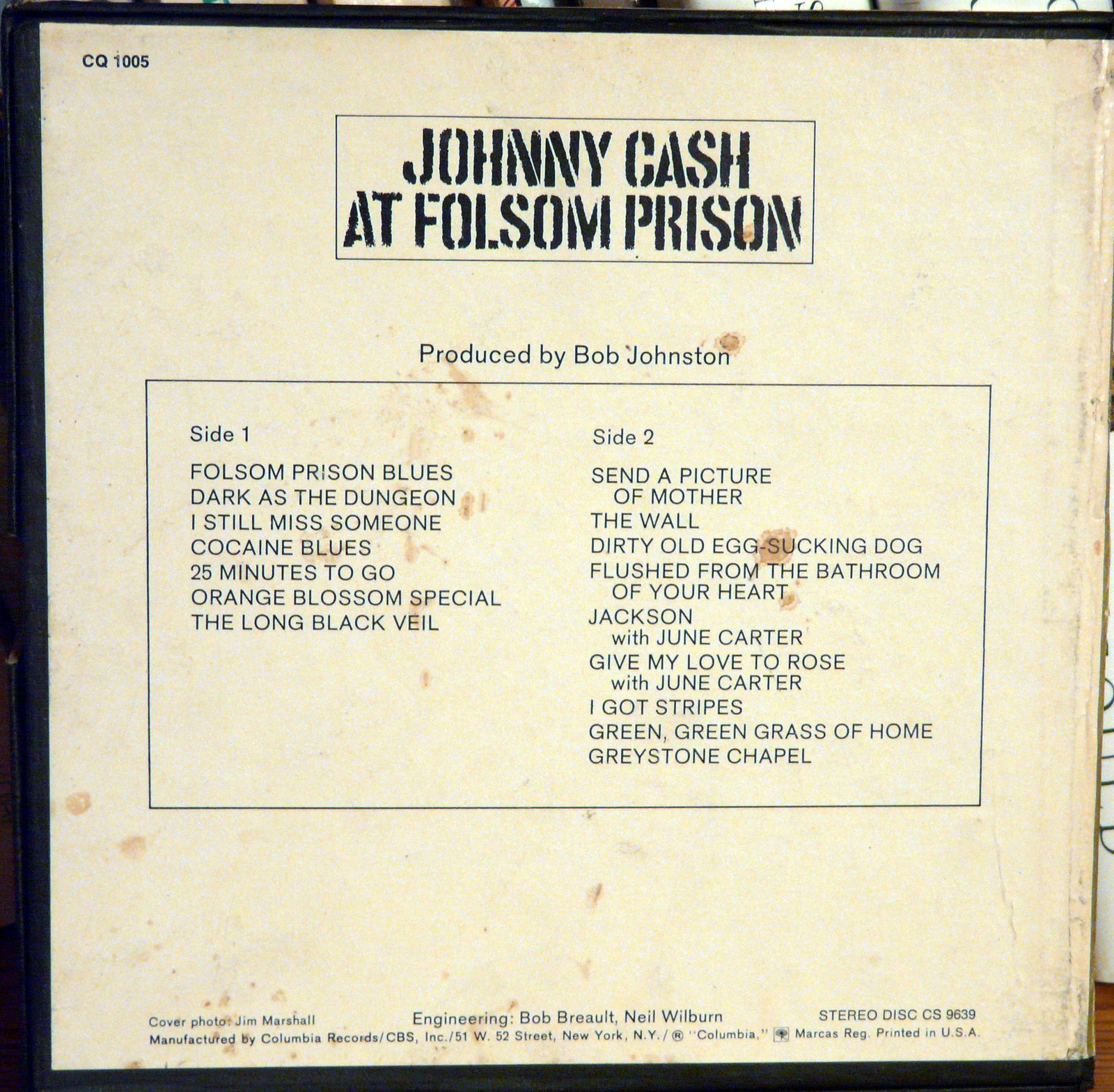 Johnny Cash – “At Folsom Prison” (image credits: wikimedia)