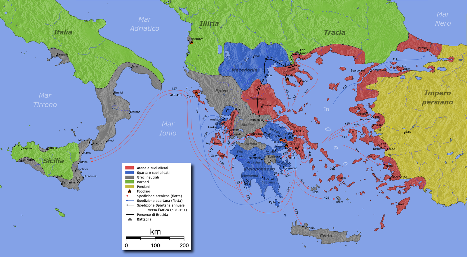 The Peloponnesian War (431–404 BCE) (image credits: wikimedia)