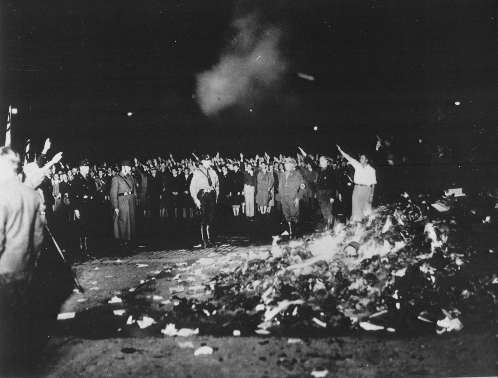 Book Burnings by Nazis (1933) (image credits: wikimedia)