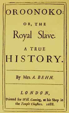 Oroonoko by Aphra Behn (1688) (image credits: wikimedia)