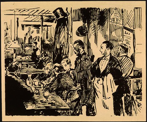 Impressionism – Café Guerbois, Paris (1860s-70s) (image credits: wikimedia)