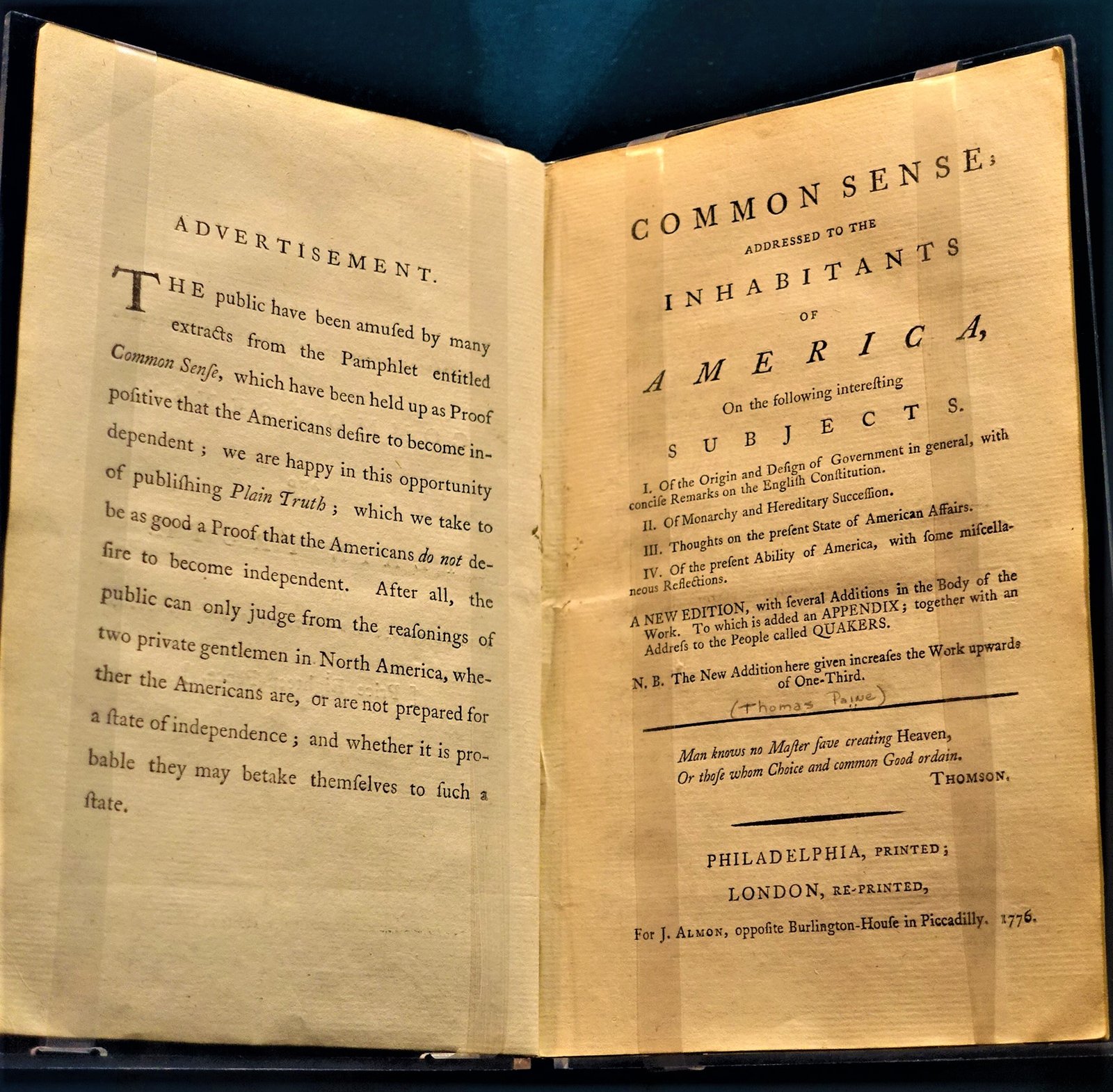 Common Sense (1776): The Pamphlet That Fueled a Revolution (image credits: wikimedia)