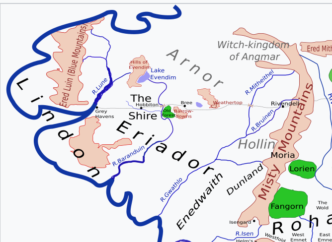 Middle-earth (J.R.R. Tolkien) (image credits: wikimedia)
