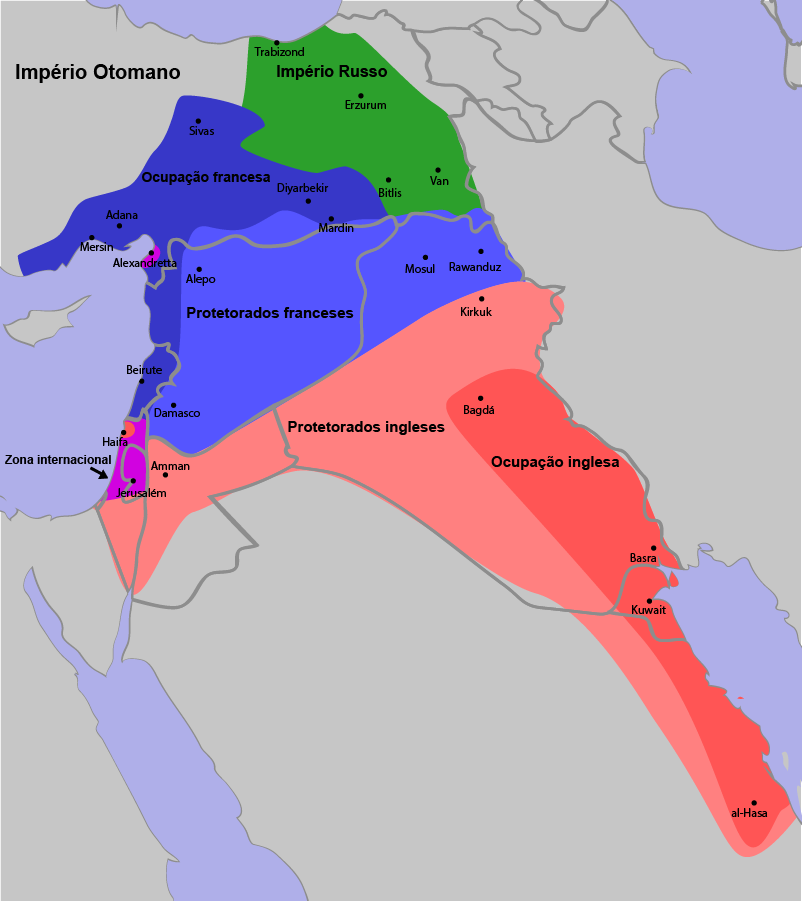 9. The Sykes–Picot Line (1916) (image credits: wikimedia)