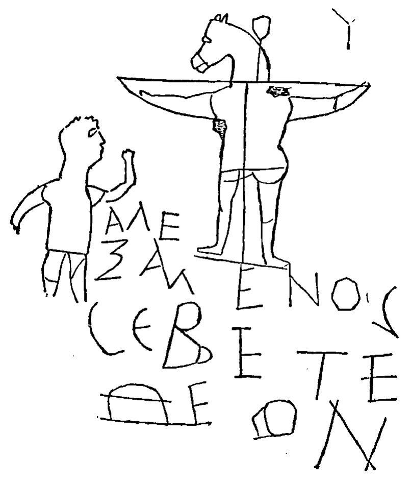 Alexamenos Graffito: Early Christian Mockery (image credits: wikimedia)