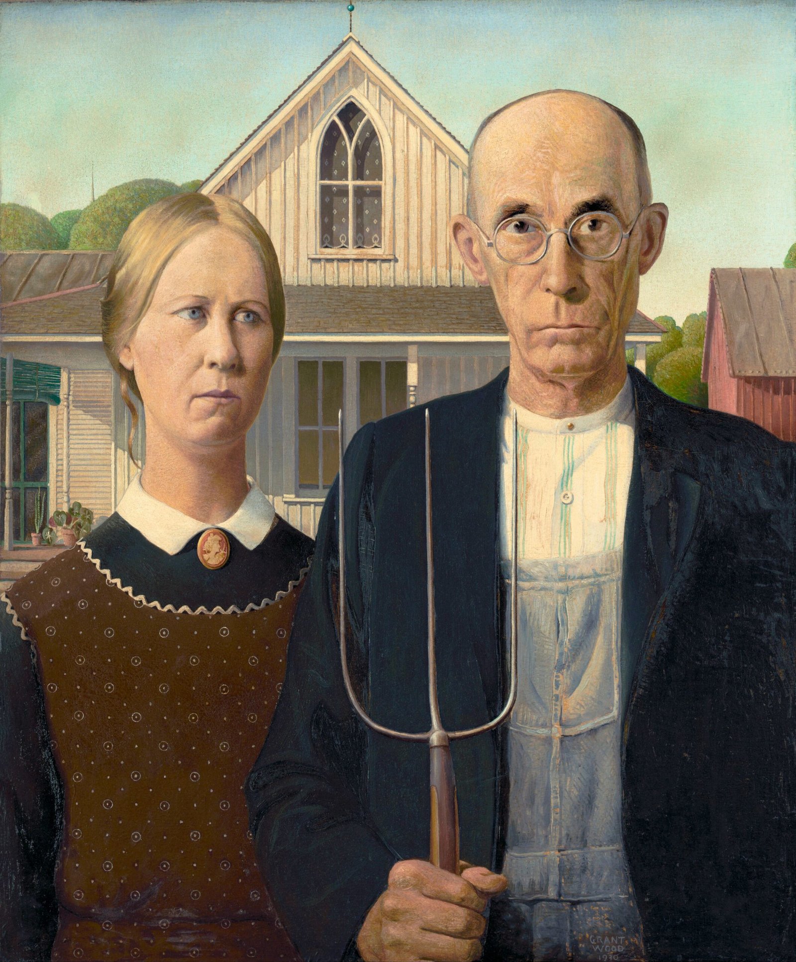 American Gothic by Grant Wood (1930) (image credits: wikimedia)