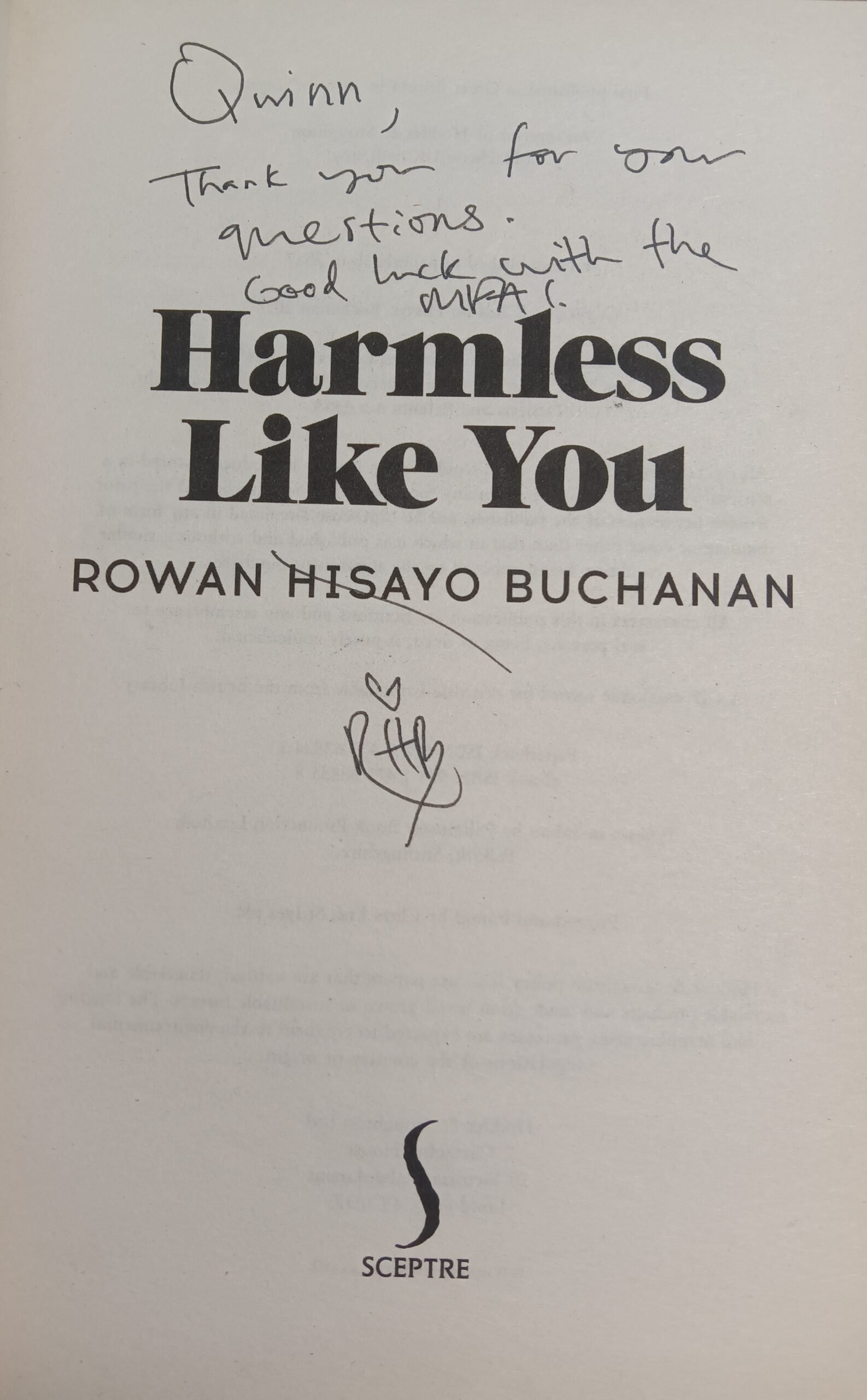 Harmless Like You by Rowan Hisayo Buchanan (2016) (image credits: wikimedia)