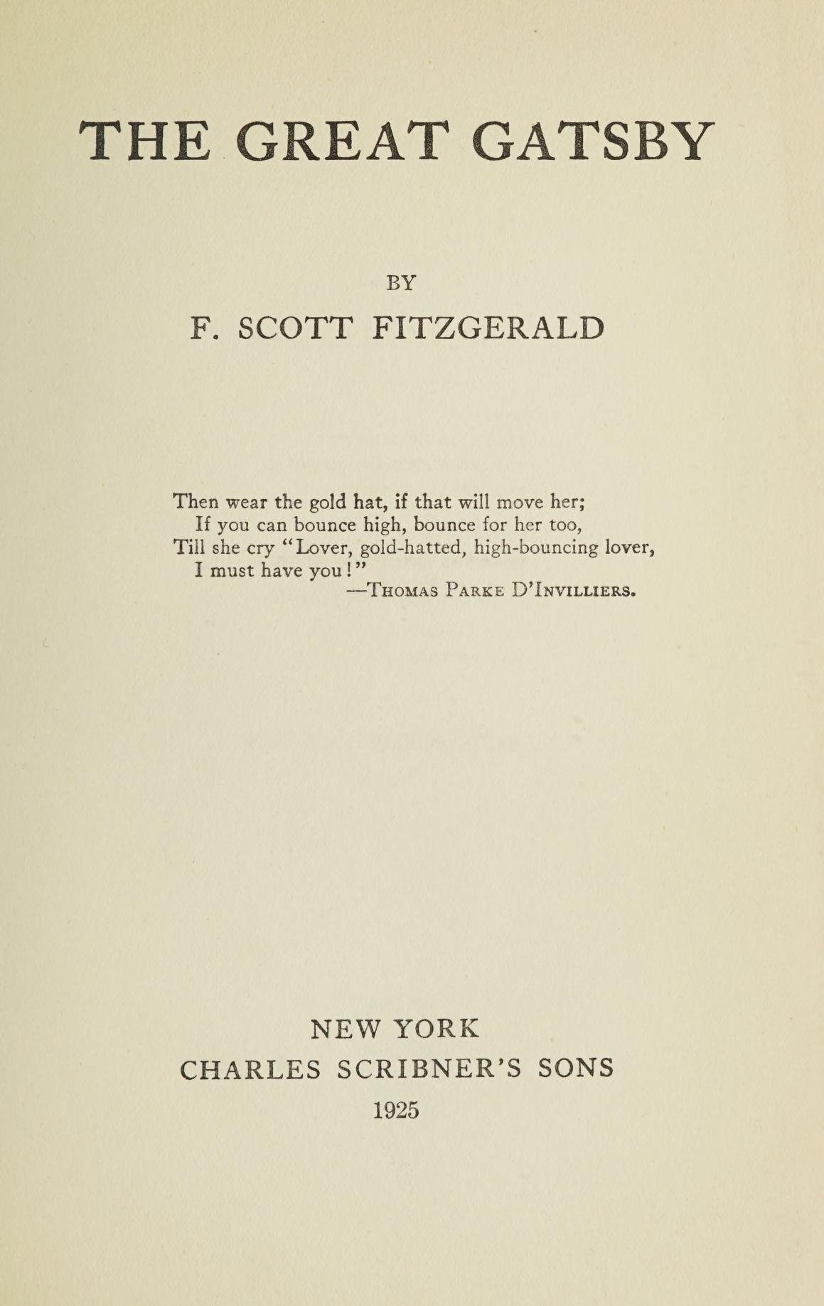 The Great Gatsby by F. Scott Fitzgerald (image credits: wikimedia)