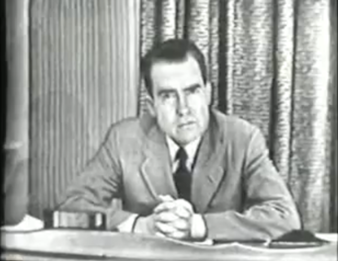 Richard Nixon’s “Checkers” Speech, 1952 (image credits: wikimedia)