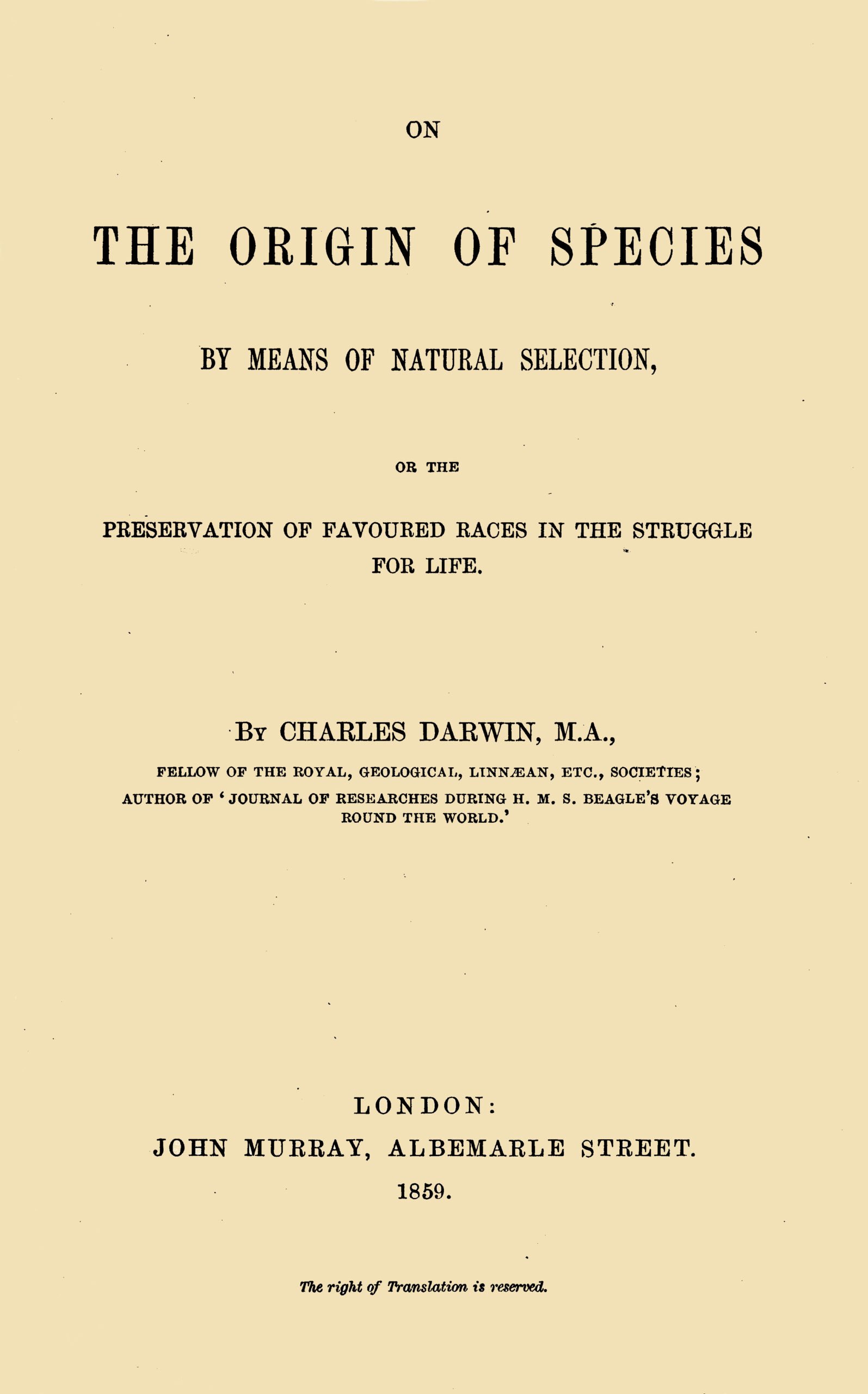 On the Origin of Species by Charles Darwin - Revolutionizing Human History (image credits: wikimedia)