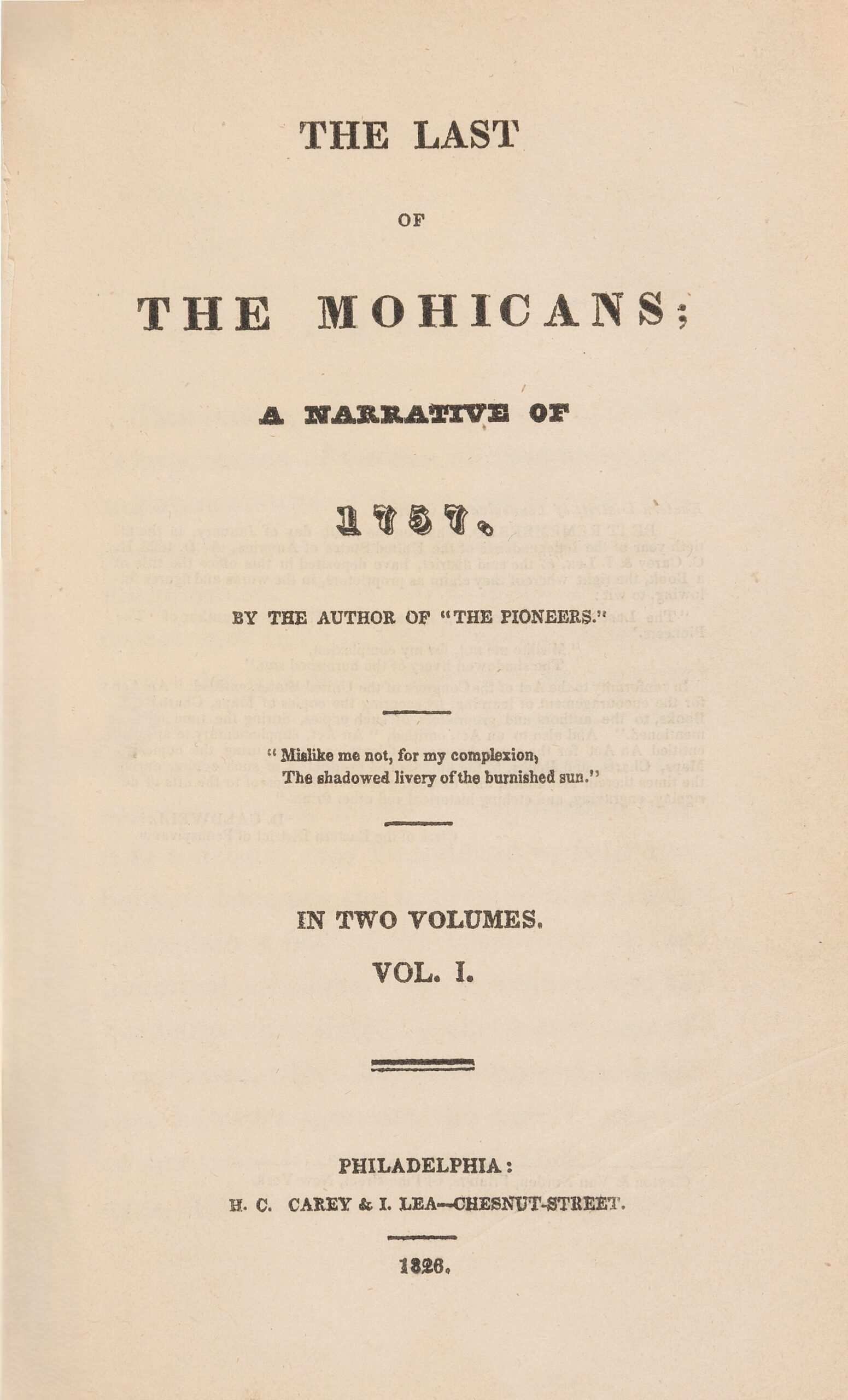 The Last of the Mohicans by James Fenimore Cooper (image credits: wikimedia)