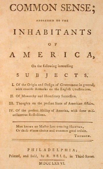 Common Sense by Thomas Paine (image credits: wikimedia)