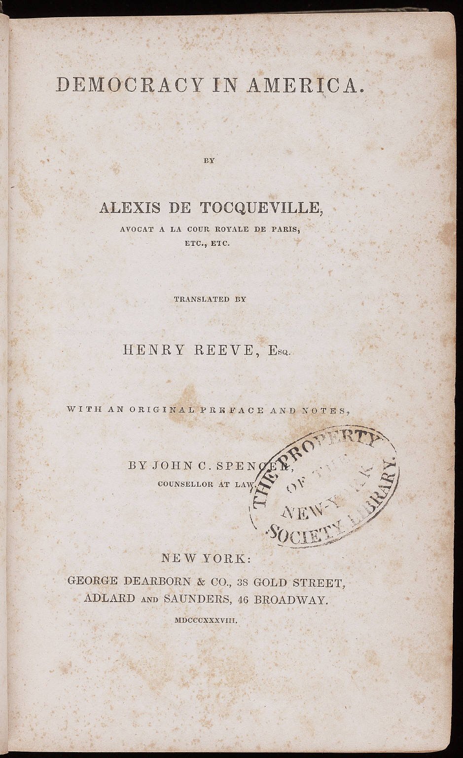 Democracy in America by Alexis de Tocqueville (image credits: wikimedia)