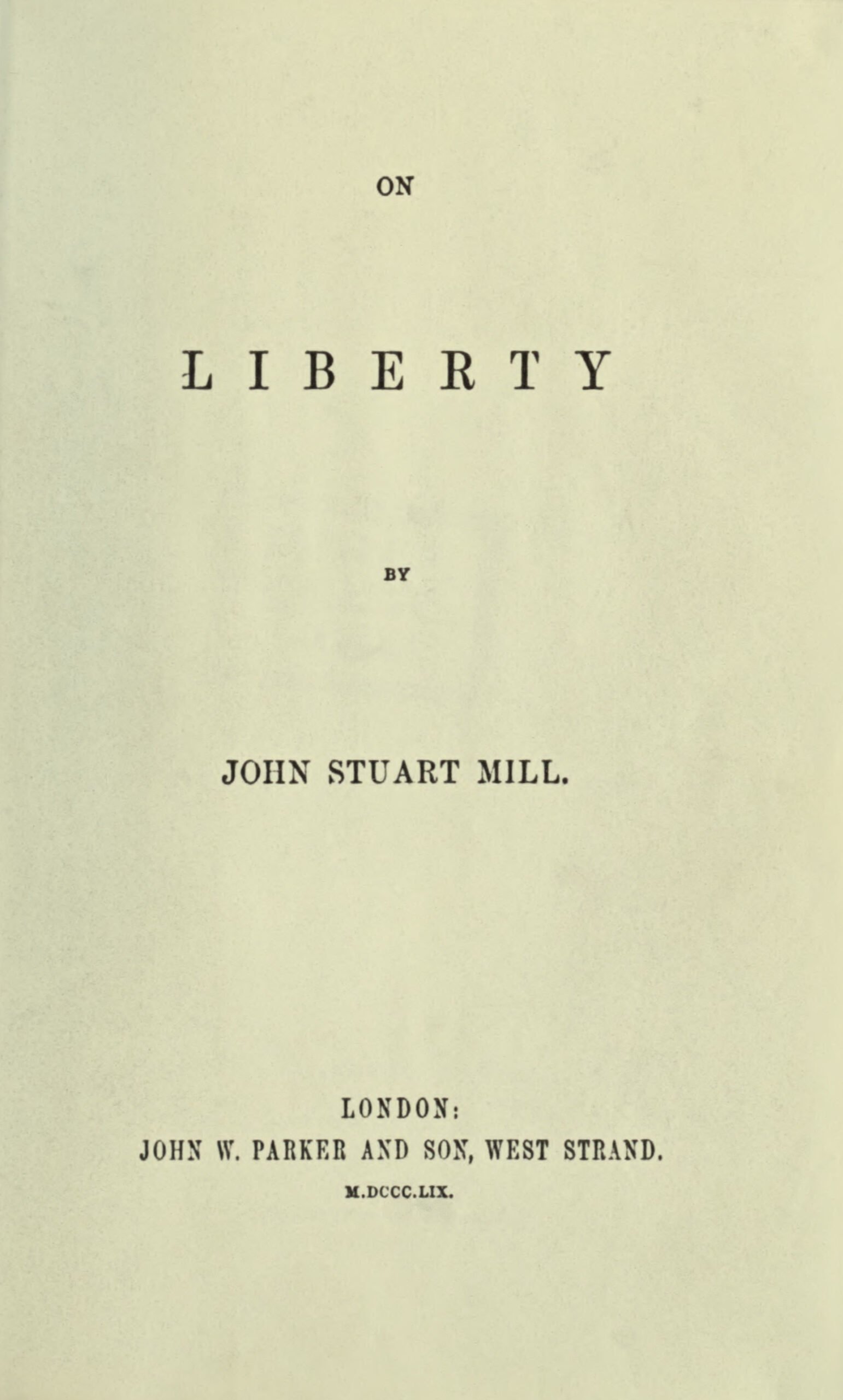 On Liberty by John Stuart Mill (image credits: wikimedia)