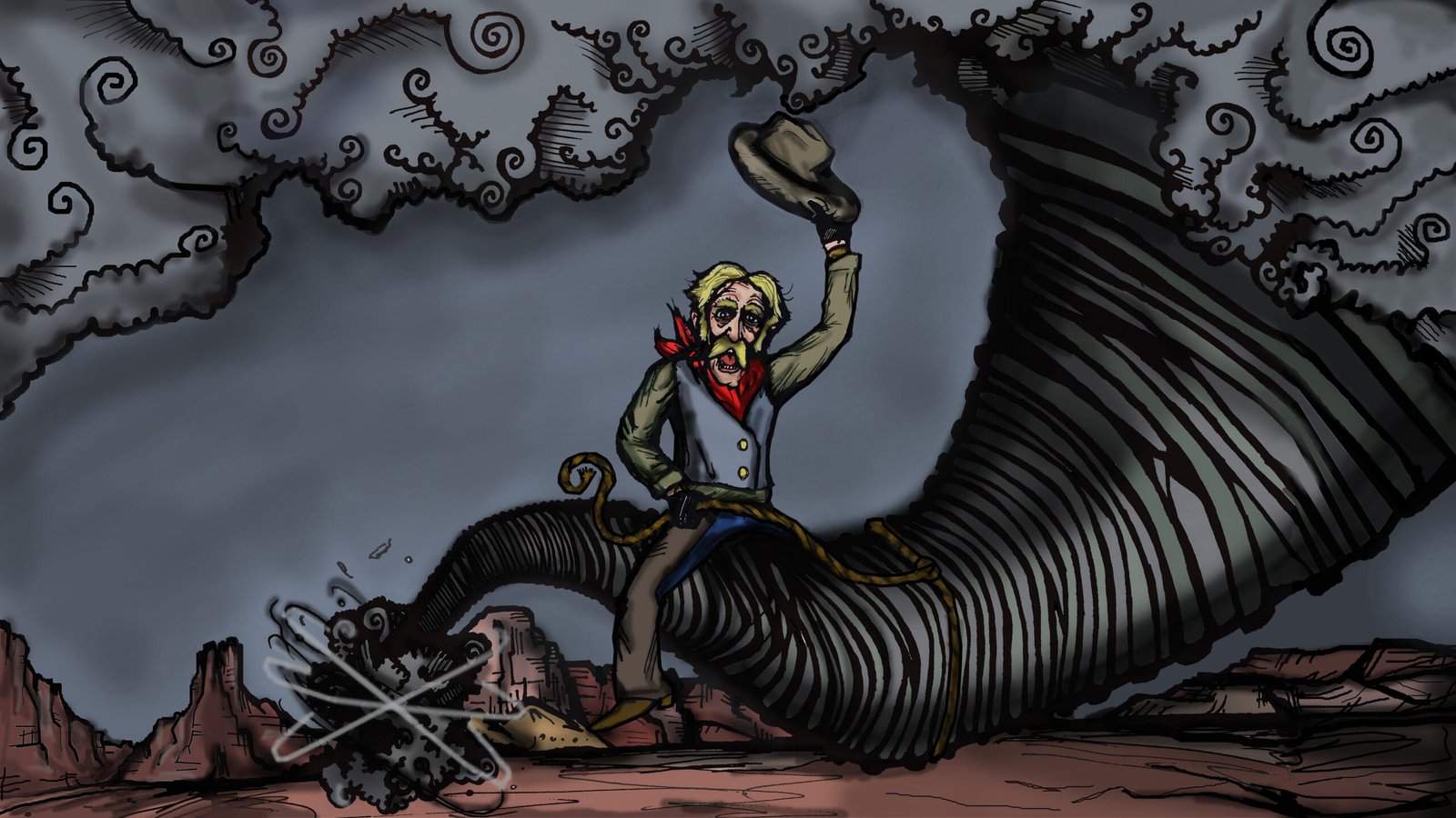 Pecos Bill and the Wild West Exaggeration (image credits: By Maroonbeard, CC BY-SA 3.0, https://commons.wikimedia.org/w/index.php?curid=26332237)