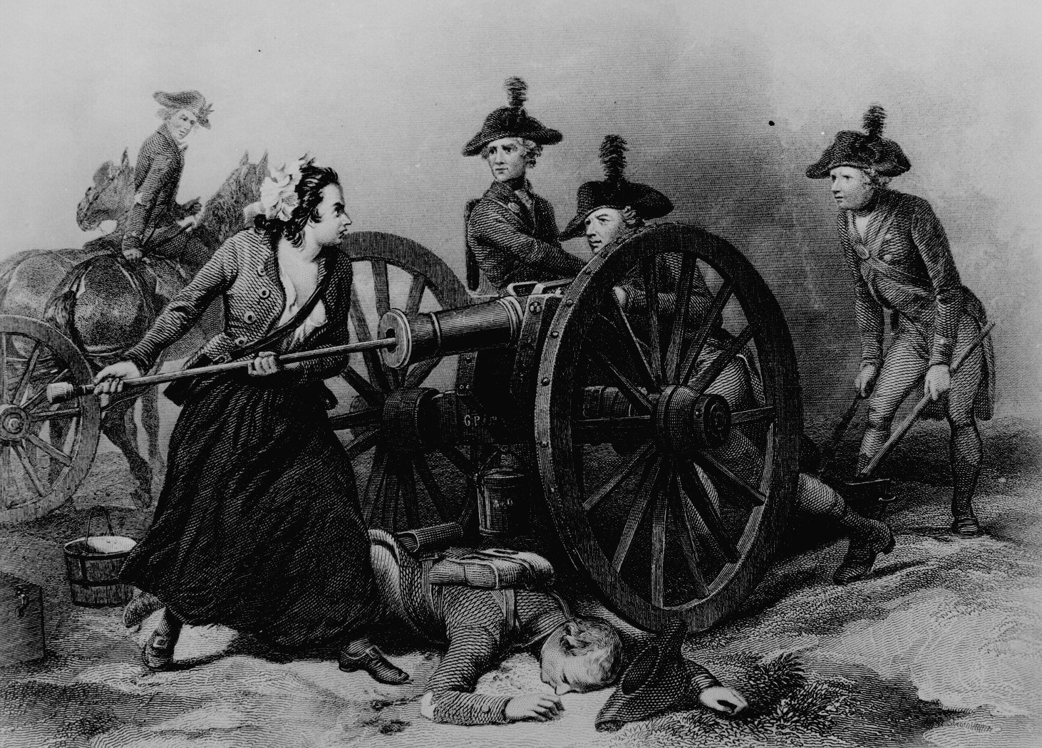 The True Tale of Molly Pitcher (image credits: This image  is available from the United States Library of Congress's Prints and Photographs division under the digital ID cph.3a45102.This tag does not indicate the copyright status of the attached work. A normal copyright tag is still required. See Commons:Licensing., Public domain, https://commons.wikimedia.org/w/index.php?curid=3541856)