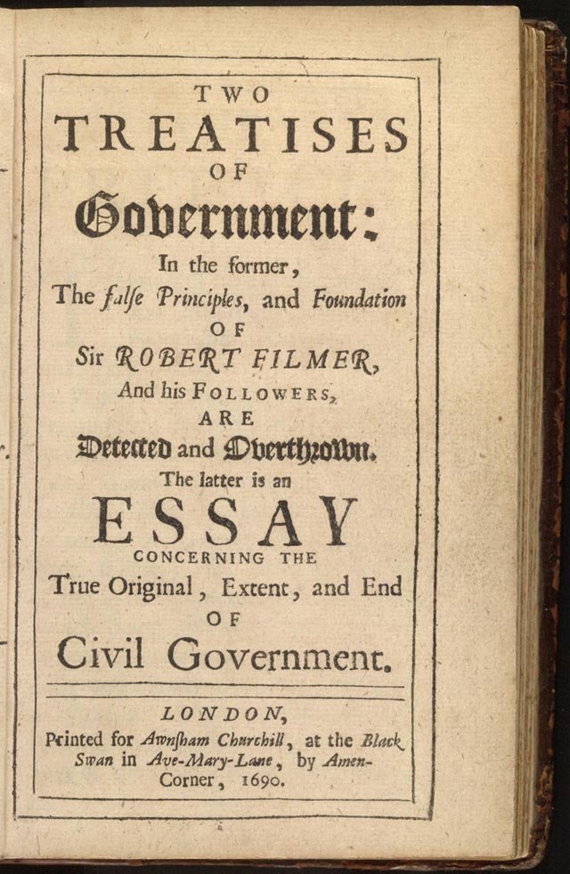 John Locke's Two Treatises of Government - Madison's Constitutional Blueprint (image credits: Public domain, https://commons.wikimedia.org/w/index.php?curid=399928)