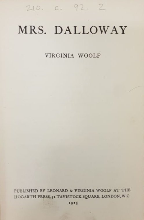 Alienation in the Modern City in Virginia Woolf’s Mrs Dalloway (image credits: By Virginia Woolf / Hogarth Press, Public domain, https://commons.wikimedia.org/w/index.php?curid=143826278)