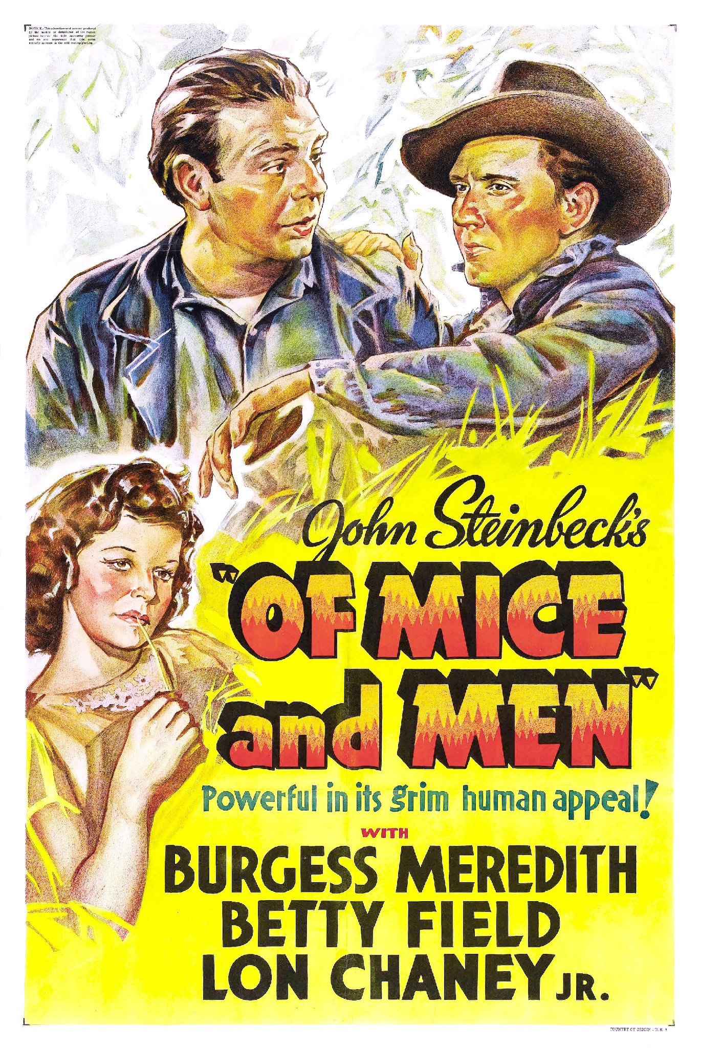 2. Of Mice and Men - John Steinbeck (1937) (source

poster, Public domain)
