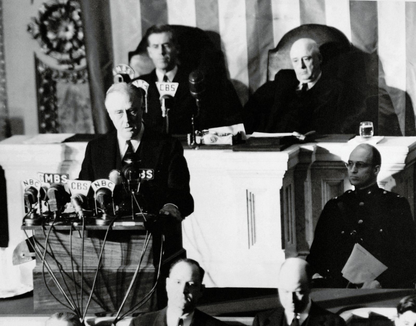Franklin D. Roosevelt's "Day of Infamy" Speech (1941) (By United States Government., Public domain)