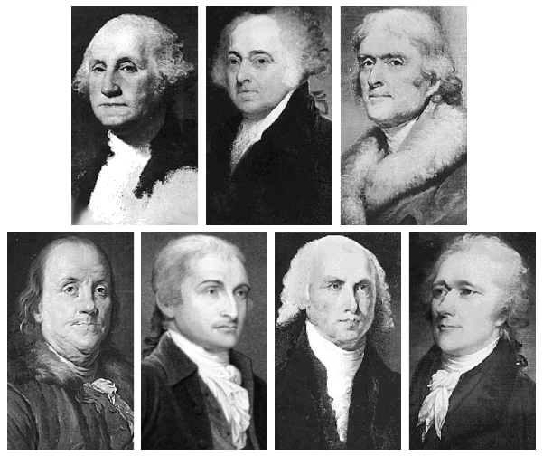 4. The Founding Fathers Who Died on the Same Symbolic Day (By 18th century portraits and engravings by various artists, CC BY-SA 4.0)