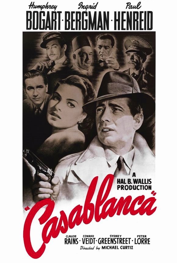 1. Casablanca (1942) (By Bill Gold, Public domain)