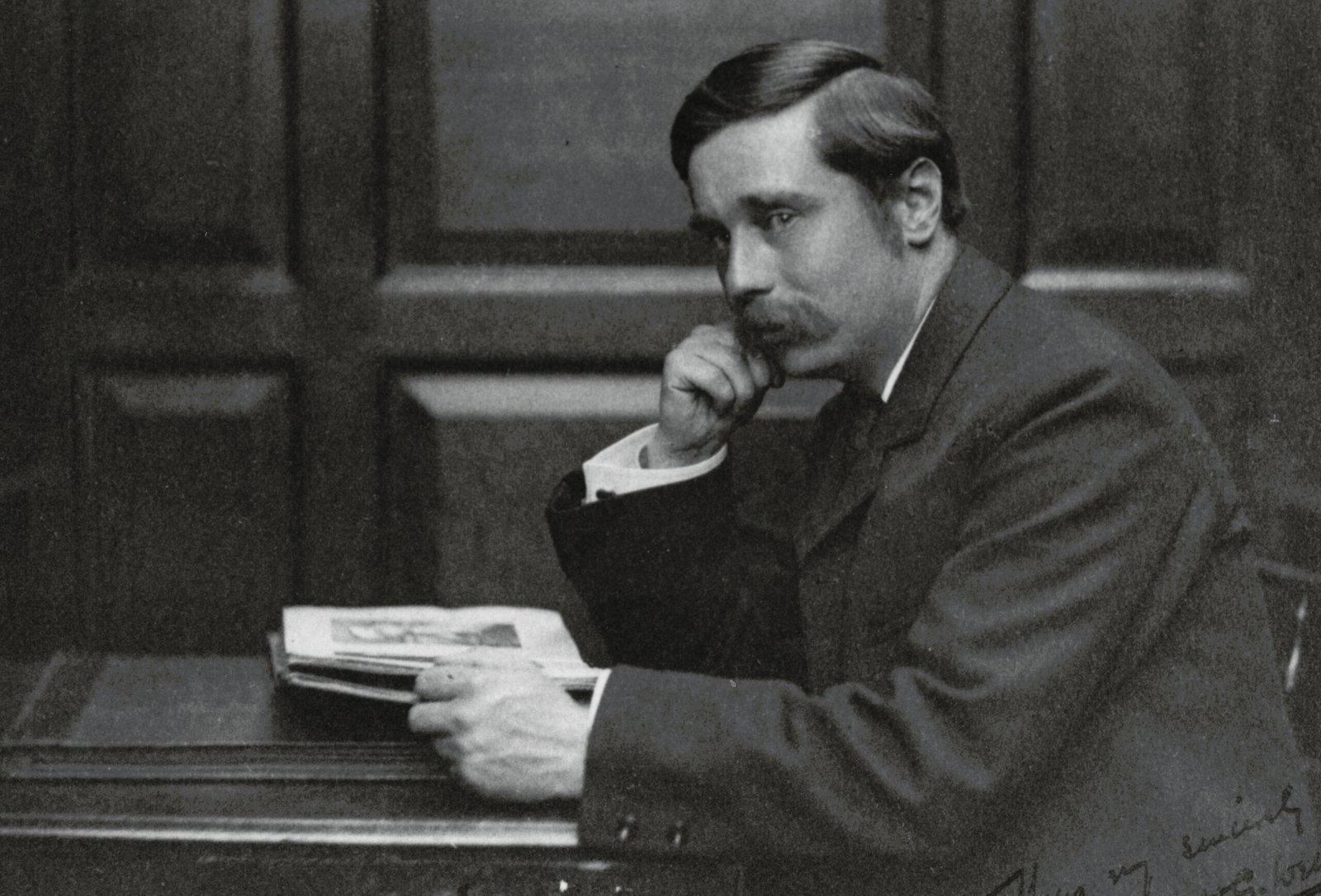 3. H.G. Wells: The Man Who Saw the Bomb Coming (H.G. Wells , c1890

Uploaded by Fæ, No restrictions)