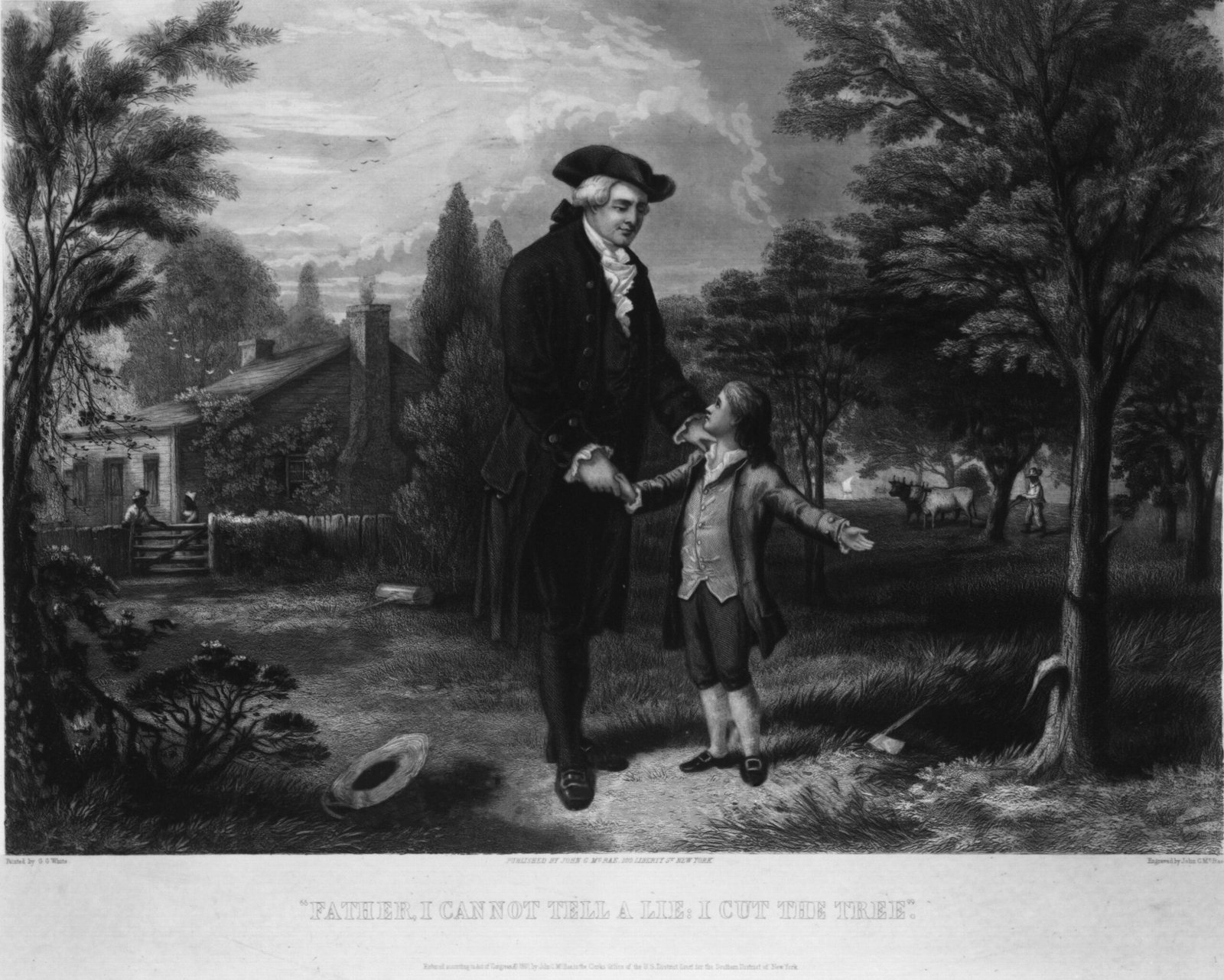 “I Cannot Tell a Lie” – George Washington (By John C. McRae after a painting by G. G. White, Public domain)